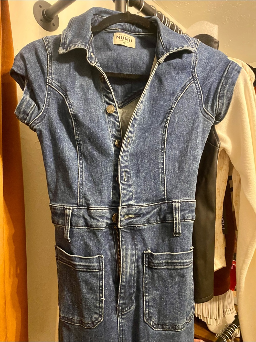 Show Me Your MuMu Girls' Denim Short Sleeve Dress - Blue